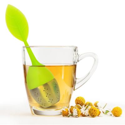 China Hot Selling Viable Customize Silicone Handle Stainless Steel Tea Infuser Strainer Loose Leaf Tea Infuser for sale