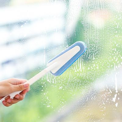 China Viable Wholesale Multifunctional Tri Angled Toilet Kitchen Sponge Cleaning Brush With Long Handle for sale