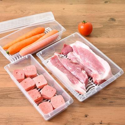 China Premium Quality Wholesale Plastic Food Drain Refrigerator Kitchen Freshness Storage Frozen Storage Box for sale