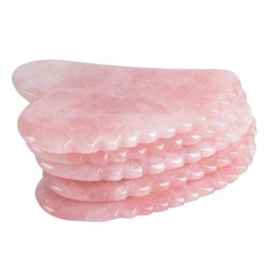 China Face Lift Rose Quartz Tool Guasha Private Label Gua Sha Facial Scraping Rose Quartz for sale