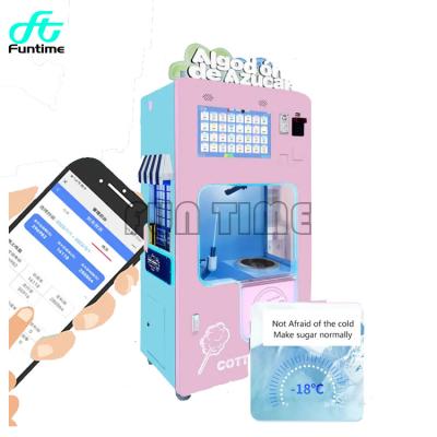 China Smart App Coin Control Custom Design Full Automatic commercial Cotton Candy Vending Machine L135*W68*H212 CM for sale