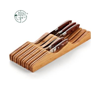 China Good quality viable hot selling bamboo kitchen knife block for kitchen knives and tools for sale