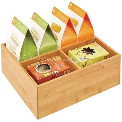 China Viable Cheap Customizable Kitchen Natural Bamboo Storage Boxes (Square) for sale