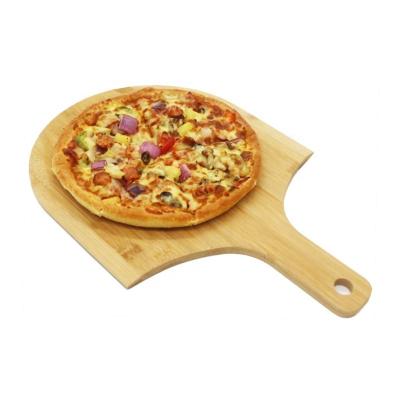 China 2022 viable newcomer cheap natural bamboo pizza peels pizza cutting plate pizza serving tray for sale