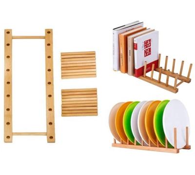 China Quality Kitchen Eco-Friendly Material Guaranteed Bamboo Dish Drying Rack Cup Ice Holder With Nine Lots for sale