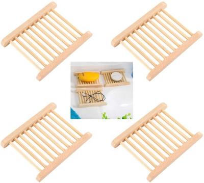 China Rectangle Four Set Sustainable Soap Crate Bathroom Storage Holder Bamboo Organizer for sale