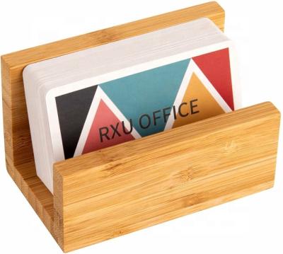 China Sustainable Best Selling Goods Using Two Sustainable Bamboo Materials Business Card Set Holder for sale