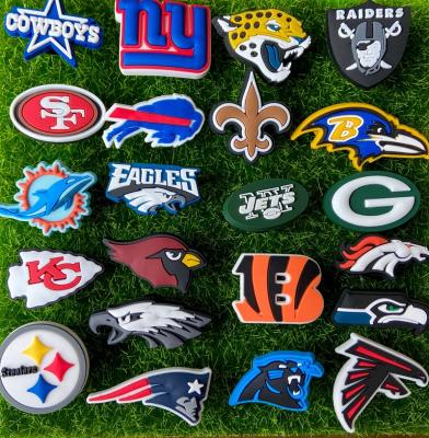 China Clog Charm Football croc charms football JIBZ store shoe accessories american football team croc charms for sale