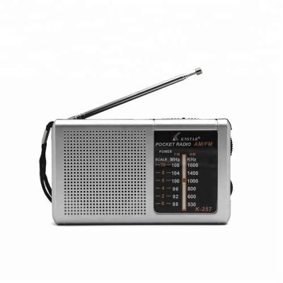 China Black Sliver Sleek Portable AM/FM Clock Radio with Battery Backup DC 3V AA*2 Battery Not Included for sale