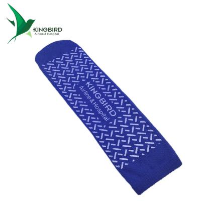 China Wholesale Breathable Disposable Unisex Hospital Anti-slip Dark Blue Socks Anti-slip For Adult for sale