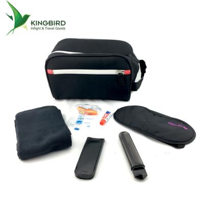 China First Class Amenity Portable Black Inflight Kit For Travel Airplane Business Trip for sale