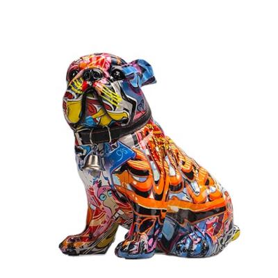 China New Art Decor 2021 Resin Bulldog Resin Figurine Home Crafts Decorative Animal For Home Accessories for sale