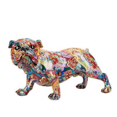 China Art Decor 2021 New Design Bulldog Gift Home Decoration Accessories Shape Dog Statue Resin Craft For Ornaments for sale