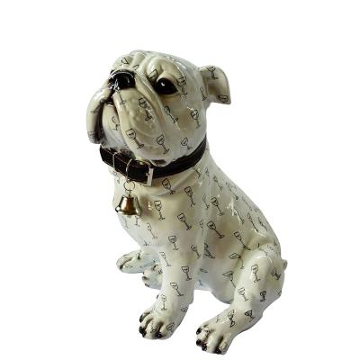 China Customized Statue Figurine Resin Crafts Art Decor Artist Dog Figure Ornament Table Decoration Bulldog Animal Statues for sale