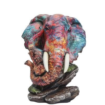 China Vintage Art Decor OEM Items polyresin lion elephant statue figurine animal model ornament for table decoration for sale