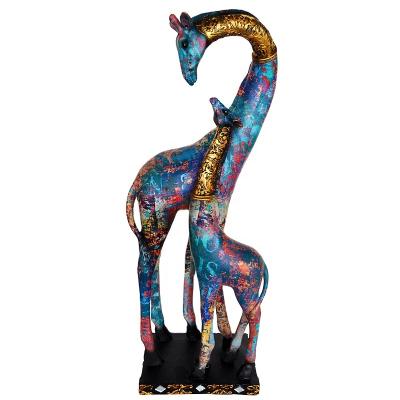 China Art Decor Groovy Giraffe Statues Home Decor Accessories Home Handwork Ornaments Gifts Box Handmade Style Animal Statue for sale