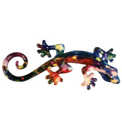 China Handsome Polyresin Mini Gecko Statue Abstract Animal American Living Room Decor Wall Hanging Style Home Figurine for sale