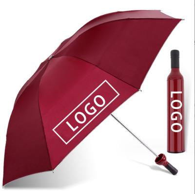 China Asian Zen New design personalized customized bottle shape gift advertising wine bottle umbrella for sale