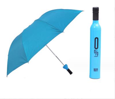 China Asian Zen wine bottle umbrella produce customer logo printing yellow color wine bottle umbrella for sale