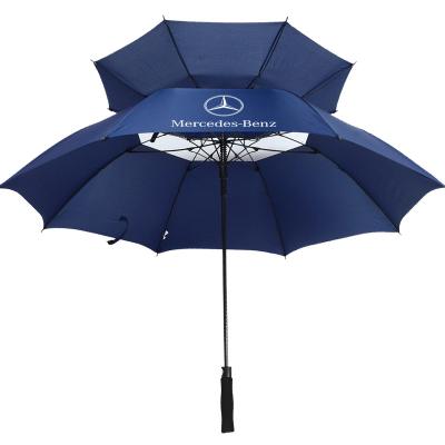 China Agriculture best Umbrella Wholesale Custom Logo big Double Canopy Vented Windproof Umbrella Automatic Open Straight Golf Umbrella with logo for sale