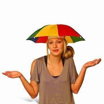 China Cute Cheap mini foldable sun protection head hat shape umbrella for outdoor activities for sale