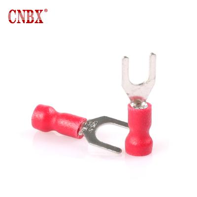 China CNBX SV Series Staple Wire Ferrule Copper High Quality Colored Plastic Solder Insulated Spade Terminal for sale