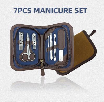 China 7PCS Manicure Kits PU And Cloth Manicure Kits Customization Professional Manicure Tools YM_V1007 for sale