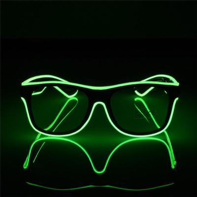 China EL wire glow flashing sunglasses KF202 light up luminescent glass fashion sunglasses for sale