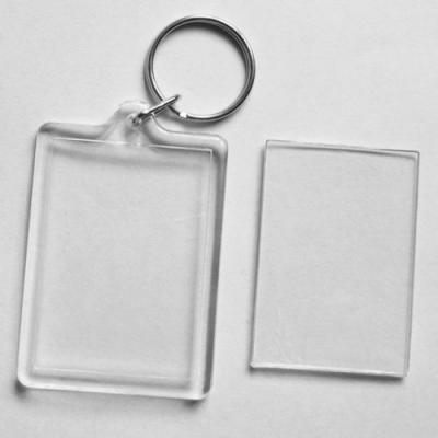 China Acrylic Key Ring For Promotional Gift Promotional Gift Transparent Blank Picture Picture Frame Key Ring DIY Key Chain for sale