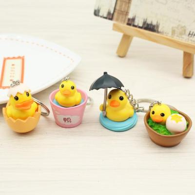 China Eco-Friendly Cartoon Little Duck Doll Keychain Keyring Pendant Fitted Bag Car Accessories For Women Girl MY82 for sale