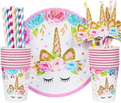 China Eco-friendy Party Supplies Decorations Birthday Party Unicorn Balloons Pink With Birthday Banners W0271 for sale