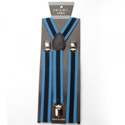 China Comfortable Casual Clip On Y Shape Suspenders Black White Red Blue Stripe Elastic KP347 for sale