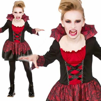 China Fashion Vampiress Girls Little Halloween Vampire Kids Fancy Dress Costume Age 3-13 for sale