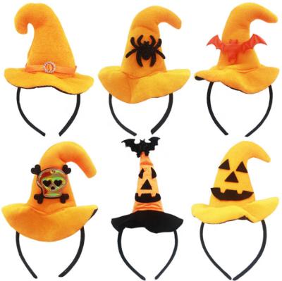 China Fashion Hair Decoration Kids Cosplay Halloween Headband Pumpkin Witch Headband Spider Bat Halloween Hat Girl for sale