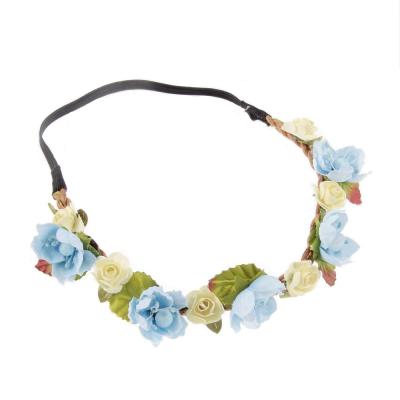 China 2021 New Cute Baby Headband Wreath Hair Decoration Hair Band Floral Elegant Headband Design With Flower for sale