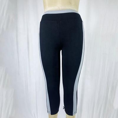 China Custom Logo Stretch Leggings Four Way Yoga Capris Yoga Pants Tummy Control Breathable Fitness for sale