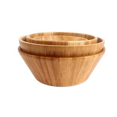 China Viable Factory China Factory Price Custom Cheap Wooden Salad Bowl With Enamel Pattern Inside for sale