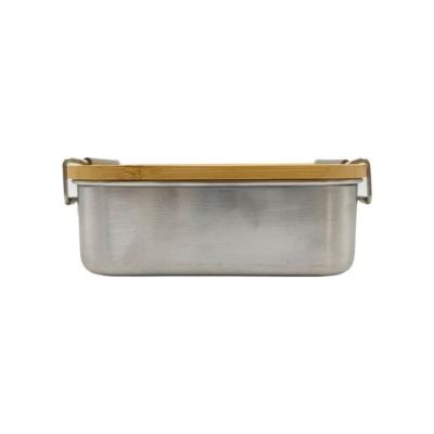 China Factory Manufacturer Sustainable Stainless Steel Lunch Box Custom Or Standard Kids With Bamboo Lid for sale