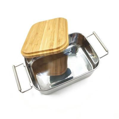 China Sustainable Appearance Reasonable Price Delicate Stainless Steel Lunch Box Bamboo for sale