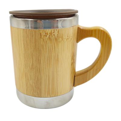 China Factory direct supply viable design stainless steel classic bamboo coffee mugs with lid for sale