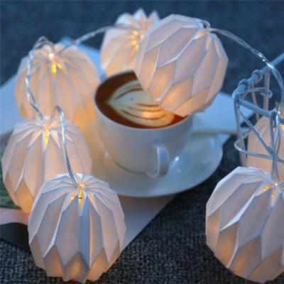 China Pumpkin Christmas String Light Paper Lantern Paper Pumpkin Shaped Wedding Party Garland Tree LED String Light Holiday Indoor Decoration for sale