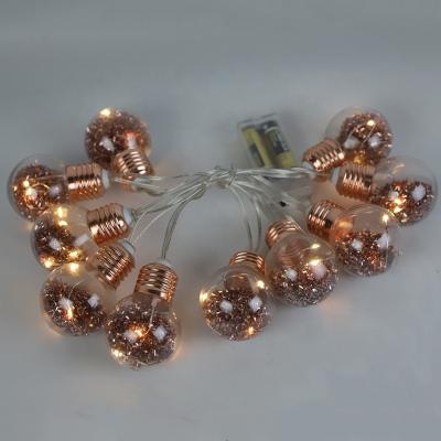 China 30 L Ball Christmas Light Bulb Room Layout Spherical Decorative LED Strip Lights Warm White Gold Bulb Ball for sale