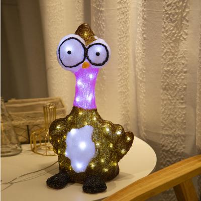 China Pink Turkey Ostrich Duck Style Decoration Light Easter Led Outdoor Acrylic 3D Lights Led Christmas Halloween Decoration for sale