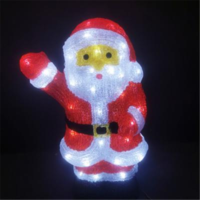 China Outdoor Acrylic 3D LED Light Santa Claus Christmas Decoration Santa Claus Lights for sale