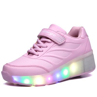 China Breathable Kid Led Sneaker Wheel Light Shoes Sports USB Charging Skate Roller Shoes 2019 Casual Arrivals for sale