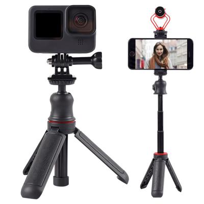 China Desktop Extendable Tripod with 1/4 Screw to Smartphone Cameras, DSLR Mini Tripod With Cold Shoe for Vlog 215mm for sale