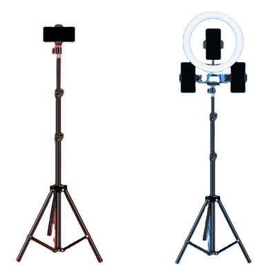 China Below 6 inch manufacturer direct sale 160cm ring light mobile phone retractable living tripod free for sale