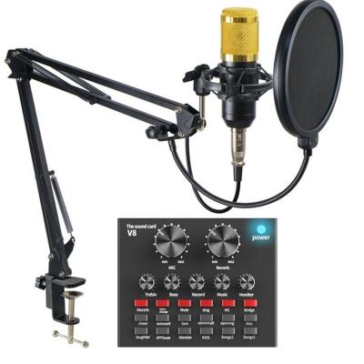 China 2021Factory Direct Sale V8 Omnidirectional Sound Card Recording Audio Interface Phantom Mic Sound Card for sale