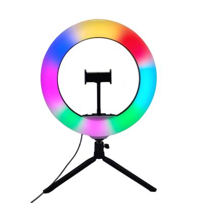 China New Hot Selling RGB PORTABLE mini 6 step forward Ring Light With Tripod And Inch Remote Ring Light for sale