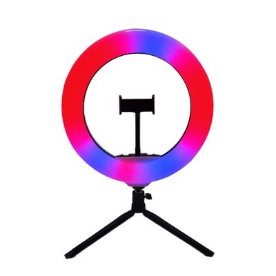 China New Hot Selling PORTABLE 8 Inch RGB Led Portable Video Ring Light Multipurpose Selfie Ring Light With Tripod for sale